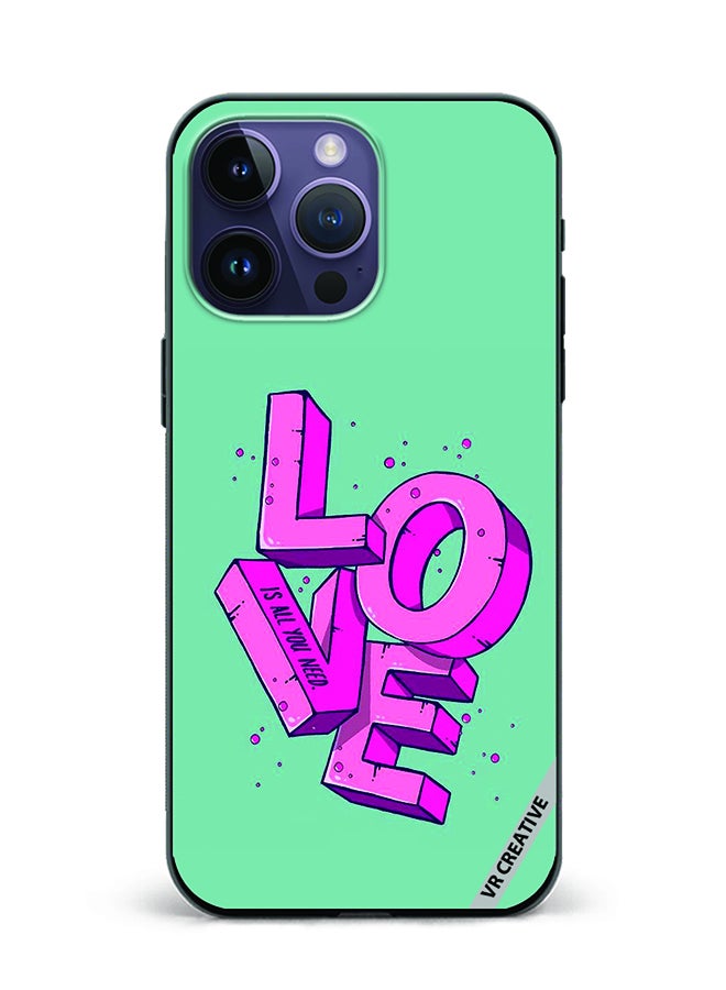 VR CREATIVE Protective Case Cover For Apple iPhone 16 Pro Love Is All You Need Design Multicolour - Image 1