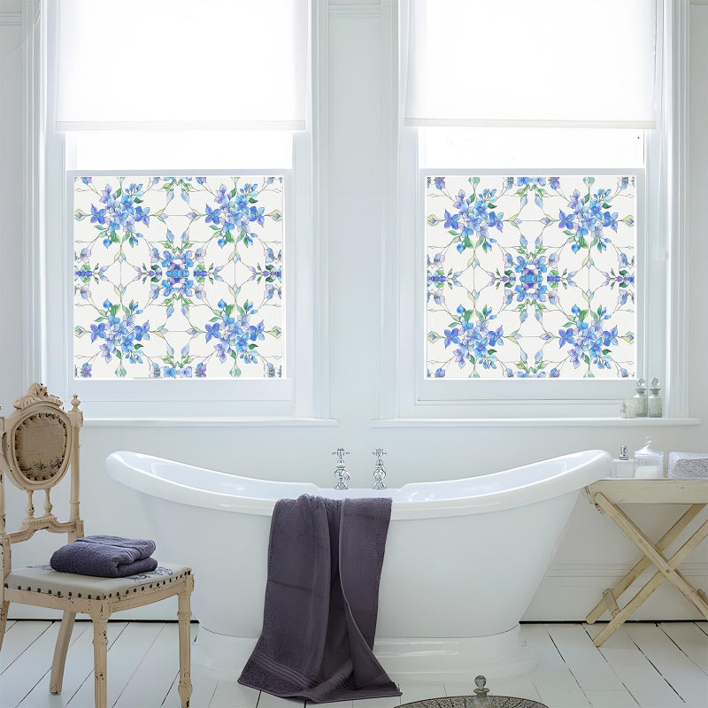 SOMWISE Frosted Glass Window Film, Heat Insulation, UV Block, Anti-Glare, One Way Privacy Tint, Static Cling for Home Bathroom Door, Renter Friendly, Day & Night Privacy - Image 2