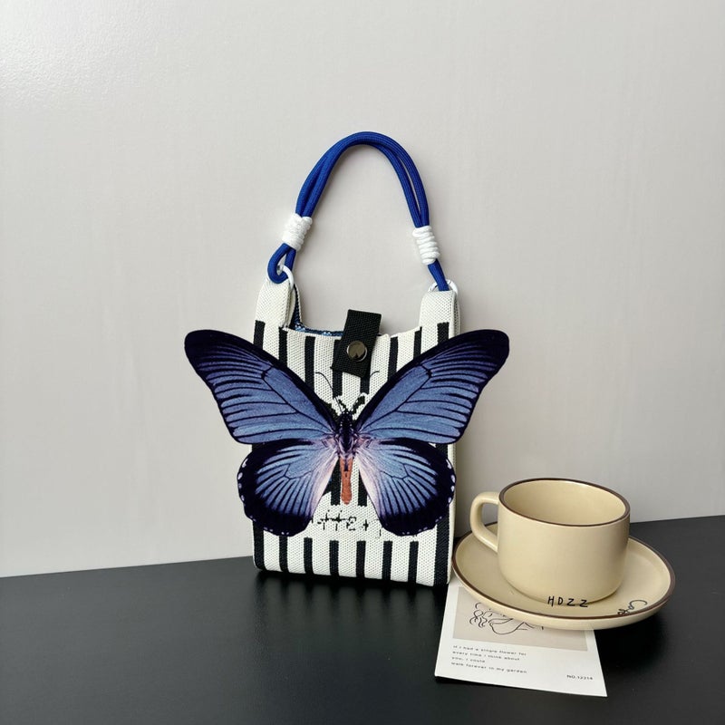 High-End Mobile Phone Bag, New Cartoon Knitted Dopamine Color Handbag, Niche Versatile Shoulder Crossbody Bag - Image 1