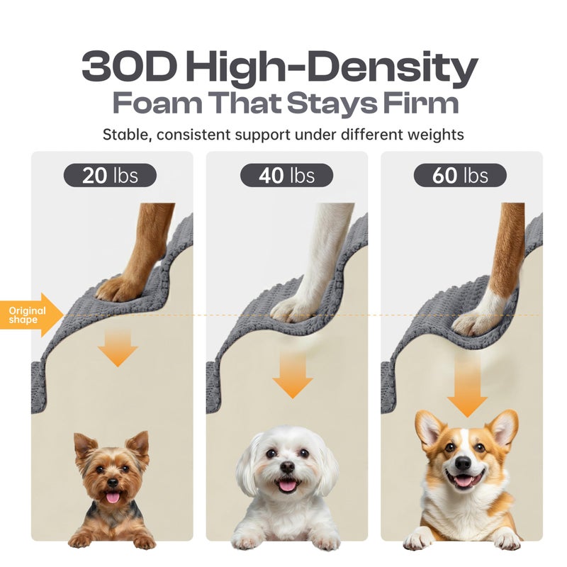Miorun Extra Wide 4-Step Dog Stairs for Bed & Couch 18" H, More Stable Non-Slip Pet Steps with Balanced Foam Structure and Gentle Slopes, Stylish Indoor Dog Steps for Small & Medium Dogs, Gray - Image 4