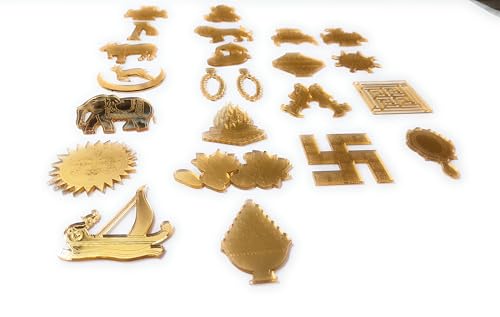 Ditya Crafts Namokar Mantra Bhagwan Mahavir, kalpvarksh, 14 sapwna, 8 Mangal acrylic cutting Golden Color for Resin Frame Wall Decor Piece Resin Wall Hanging Jain Symbols - Image 3