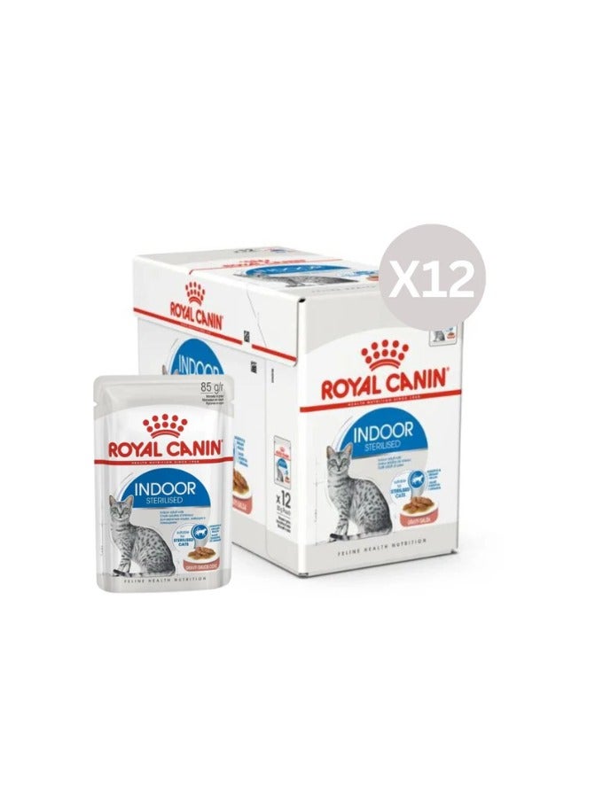Royal Canin Indoor Sterilised In Gravy Cat Wet Food 85G - Pack of 12 - Image 1