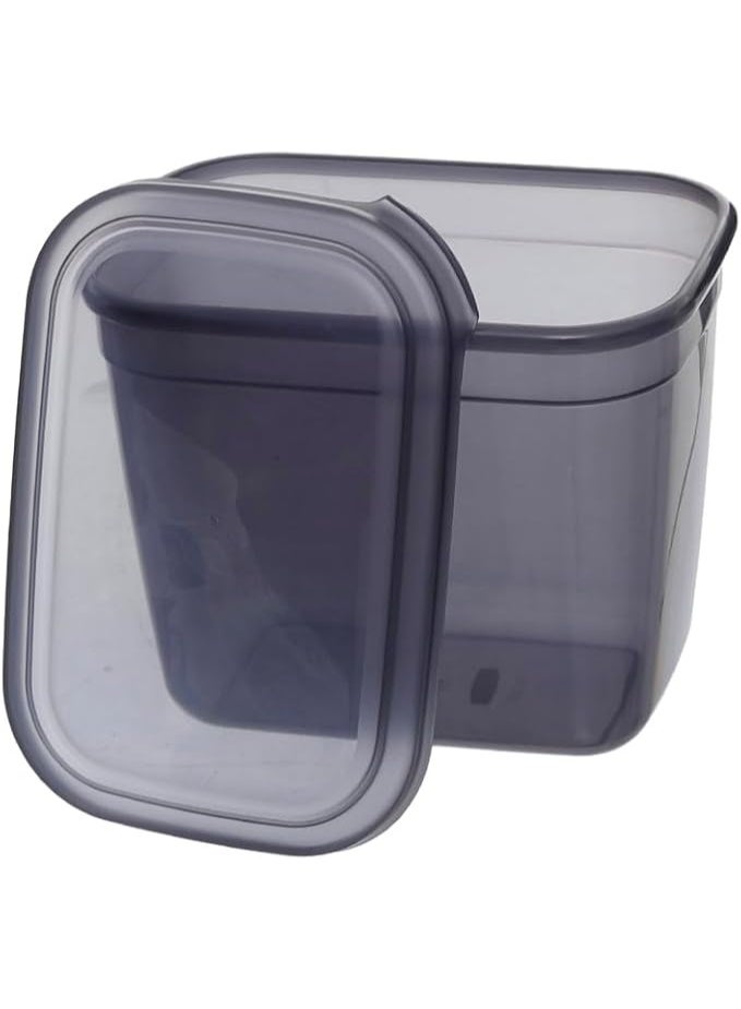 Aksa Mono Plastic Rectangle Slide Food Containers Set of 3 Pieces - Transparent - Image 3
