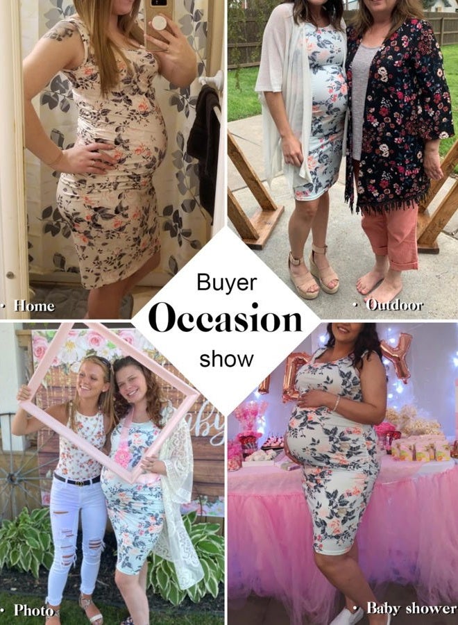 BBHoping Women's Maternity Sleeveless Dresses Maternity Tank Dress Mama Baby Shower Pregnancy Dress - Image 4