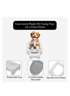 NNC PETS Cat toilet training kit for indoor cats, Detachable & Reusable cat toilet with Removable tray and Durable ABS Plastic, Guide cats to go to the toilet independently, Easy to clean 55 cm (White)  - Image 4