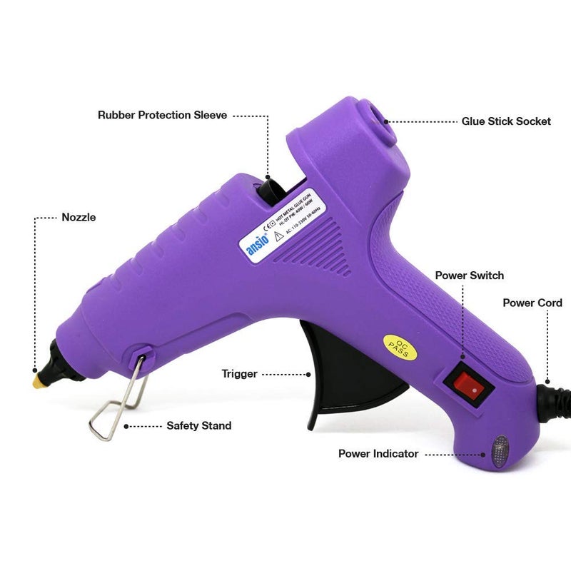 Hot Melt Glue Gun 60 Watt with PTC Heating for Arts and Crafts Compatible with 11 mm Glue Stick Black - Image 2
