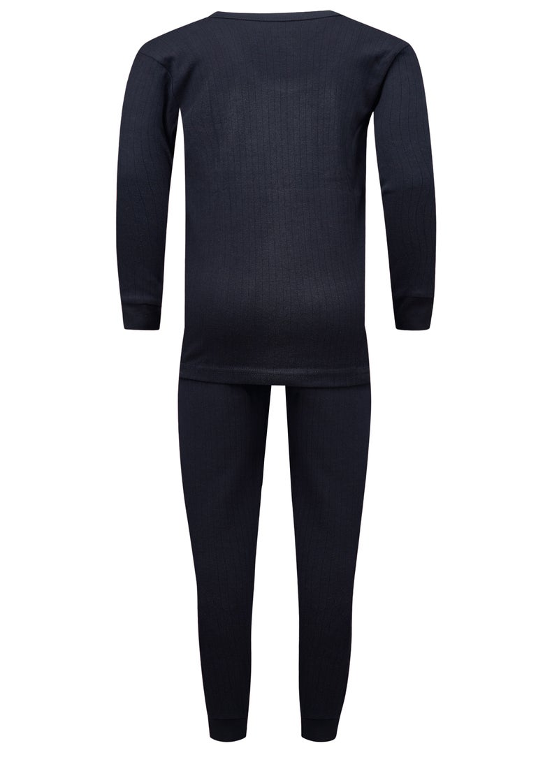John Gladstone Men's Cotton Interlock Thermal Set  (Black) - Image 3