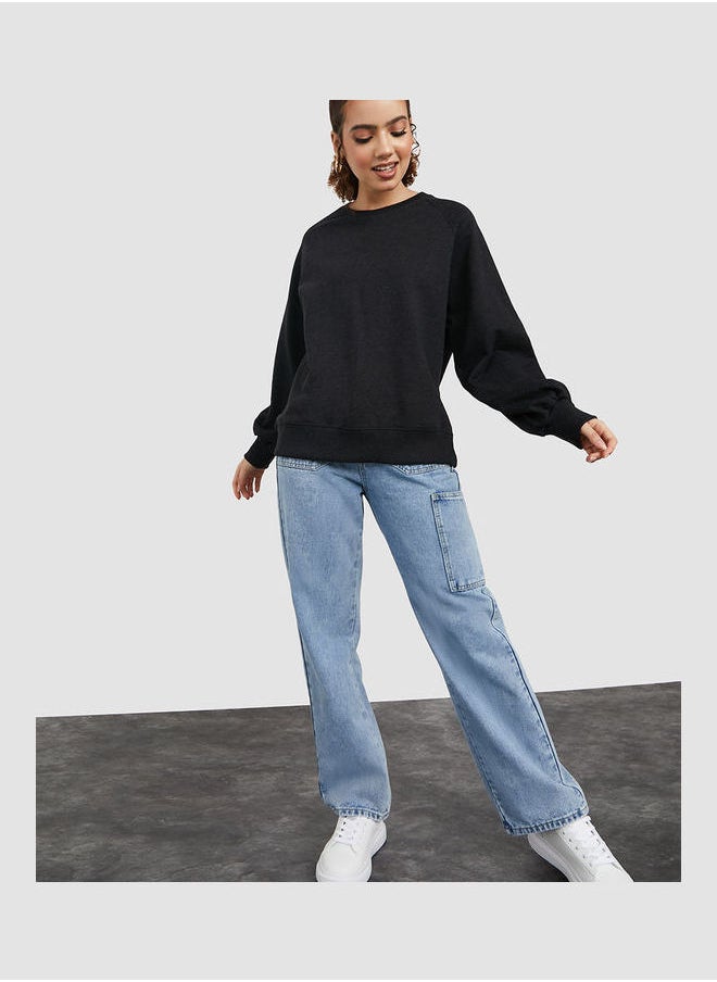 Styli - Regular Length Raglan Sleeves Regular Fit Sweatshirt - Image 1