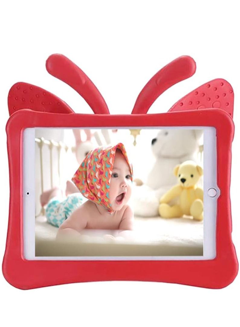 iPad 6th Generation Case for Kids, iPad 9.7 inch Case, Light Weight Shockproof EVA Foam Protective Tablet Stand Cover Holder for Apple iPad Air/Air 2 iPad 9.7 2017/2018 - Cute Butterfly, Red - Image 5