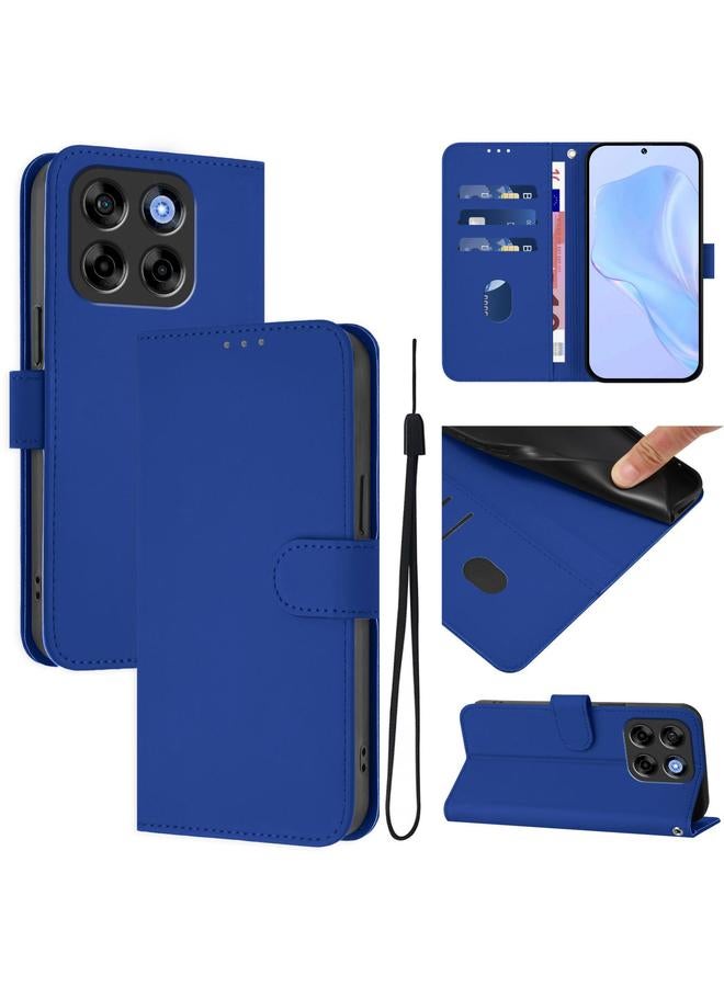 Case For ZTE Blade V70 Vita / V70 Design Skin Feel Solid Color Leather Phone Case with Lanyard