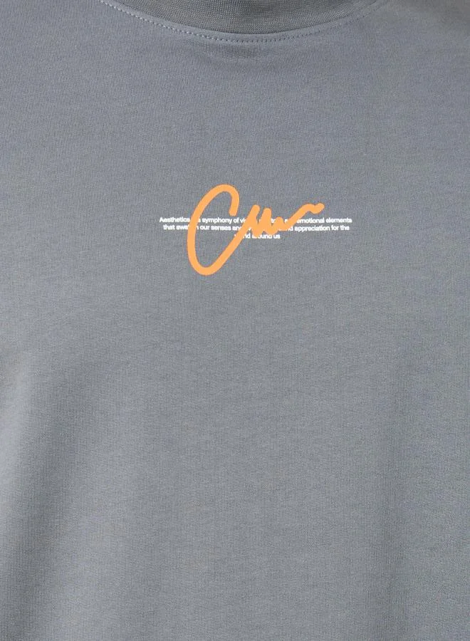 Styli Styli Terry Oversized Slogan Print T-Shirt