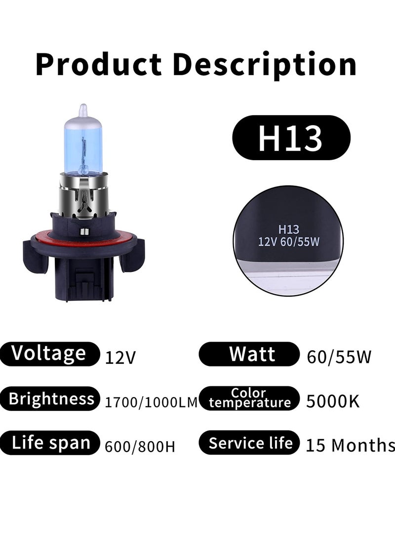Bukela H13 9008 Halogen Bulb 5500K Warm White High Beam Low Beam and Fog Replacement Bulbs 100 W/90 W, Pack of 2  - Image 3