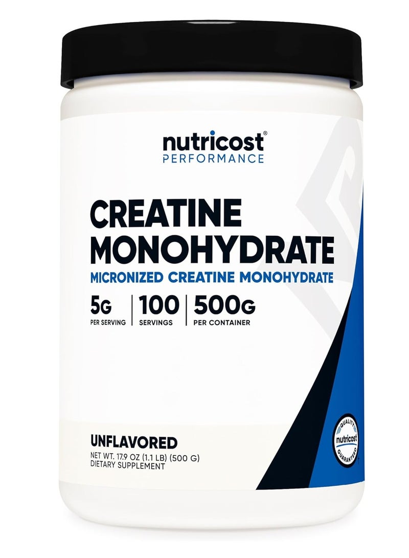 Nutricost Creatine Monohydrate Micronized Powder 500G 5000Mg Per Serv 5G Micronized Creatine Monohydrate 100 Servings  - Image 1