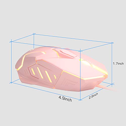 MageGee G10 Gaming Mouse Wired, 7 Colors Breathing LED Backlit Gaming Mouse, 6 Adjustable Speeds, Ergonomic Optical Computer Mouse with 7 Buttons for Windows PC Gamers - Image 2