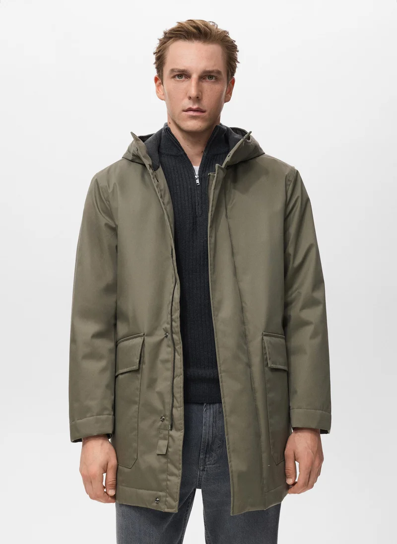 مانجو مان Quilted parka with water-repellent hood