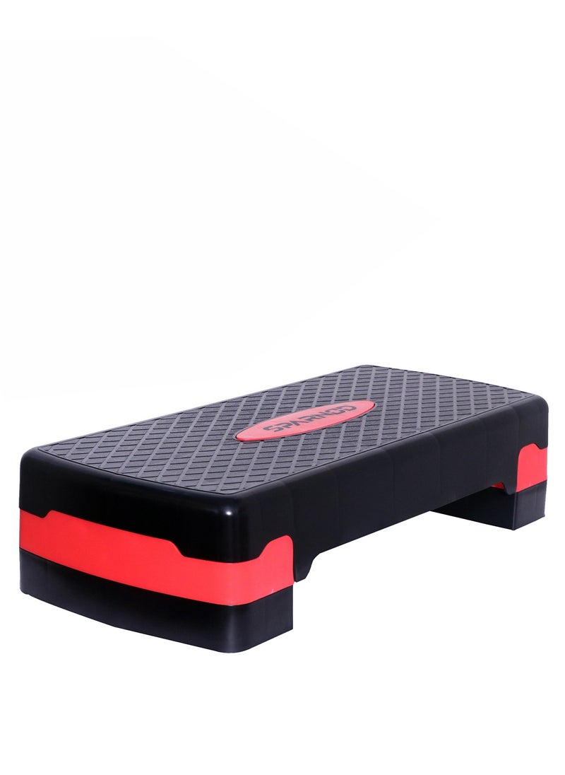 Sparnod Fitness Sparnod Fitness SAS-1000 Aerobic Gym Stepper for Exercise at Home, Adjustable Height, Anti-Skid Surface, Supports up to 225 kg, Compact & Portable, Ideal for Cardio, Strength Training & Pilates Red  - Image 1