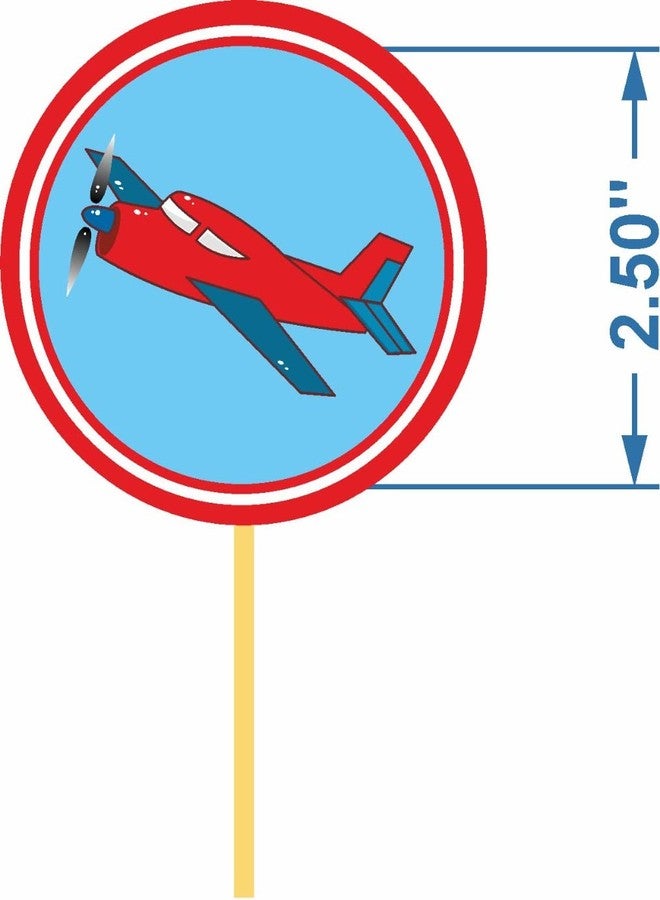 Untumble Aeroplane Birthday Decorations for Boys or Girls | Perfect Aeroplane Theme Decorations With Swirls, Happy Birthday Banner, Balloons, Cake & Cup Cake Toppers | Pack of 64 - Image 5