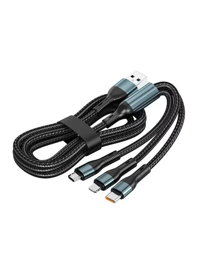 3-in-1 USB Fast Charging Cable - 120W Power Super Fast Charger Cords Universal Phone Charger, Multiple Charger Wire for Cellphone, Tablets and More - Image 2