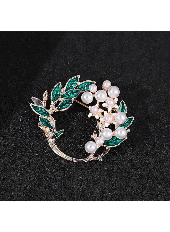 Leaves and Flowers Brooche, Anti Rust and Anti Fading Alloy Brooch Pins, Corsage Scarf Clip Women Girls (Green) - Image 4