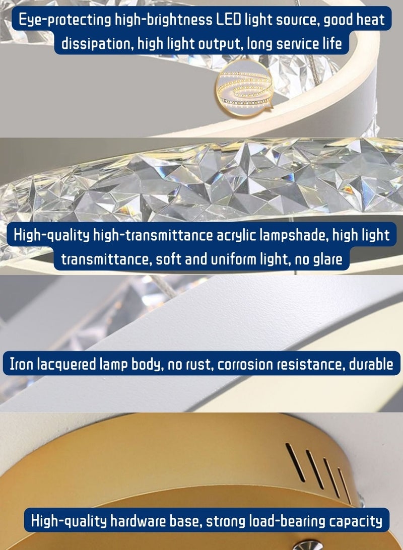 أورالوكسي ثريات سقف حديثة باللون الذهبي مع جهاز تحكم عن بعد بالأشعة تحت الحمراء 40 وات إضاءة سقف قابلة للتعديل بثلاث درجات حرارة ألوان مناسبة لغرفة المعيشة وغرفة النوم وغرفة الطعام - Image 5