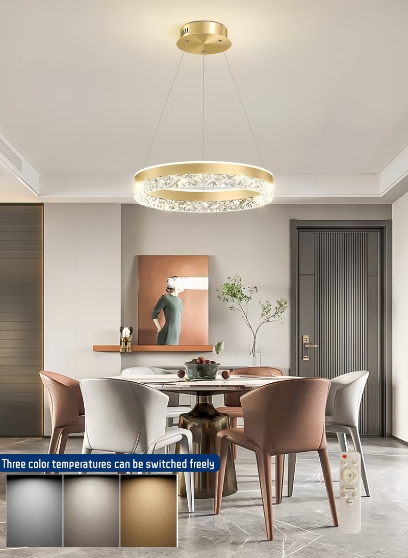 أورالوكسي ثريات سقف حديثة باللون الذهبي مع جهاز تحكم عن بعد بالأشعة تحت الحمراء 40 وات إضاءة سقف قابلة للتعديل بثلاث درجات حرارة ألوان مناسبة لغرفة المعيشة وغرفة النوم وغرفة الطعام - Image 2