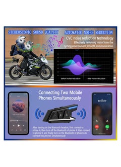 Generic BT40 Motorcycle Bluetooth Headset with Soft & Hard Microphones, CVC Noise Reduction, IPX6 Waterproof, Ultra-Thin Earphones for All Helmets - Stereo Sound for Riders.  - Image 4