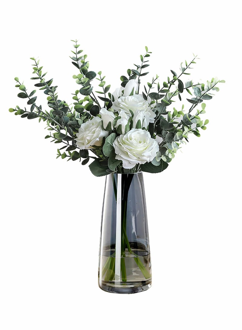 Y&D Ins Modern Glass Vase Irised Crystal Clear Transparent Flower Arrangement Water Culture Simple Table Top Small Fresh for Home Office Decor - Image 1