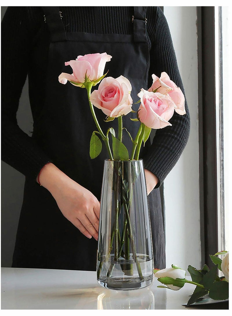 Y&D Ins Modern Glass Vase Irised Crystal Clear Transparent Flower Arrangement Water Culture Simple Table Top Small Fresh for Home Office Decor - Image 2
