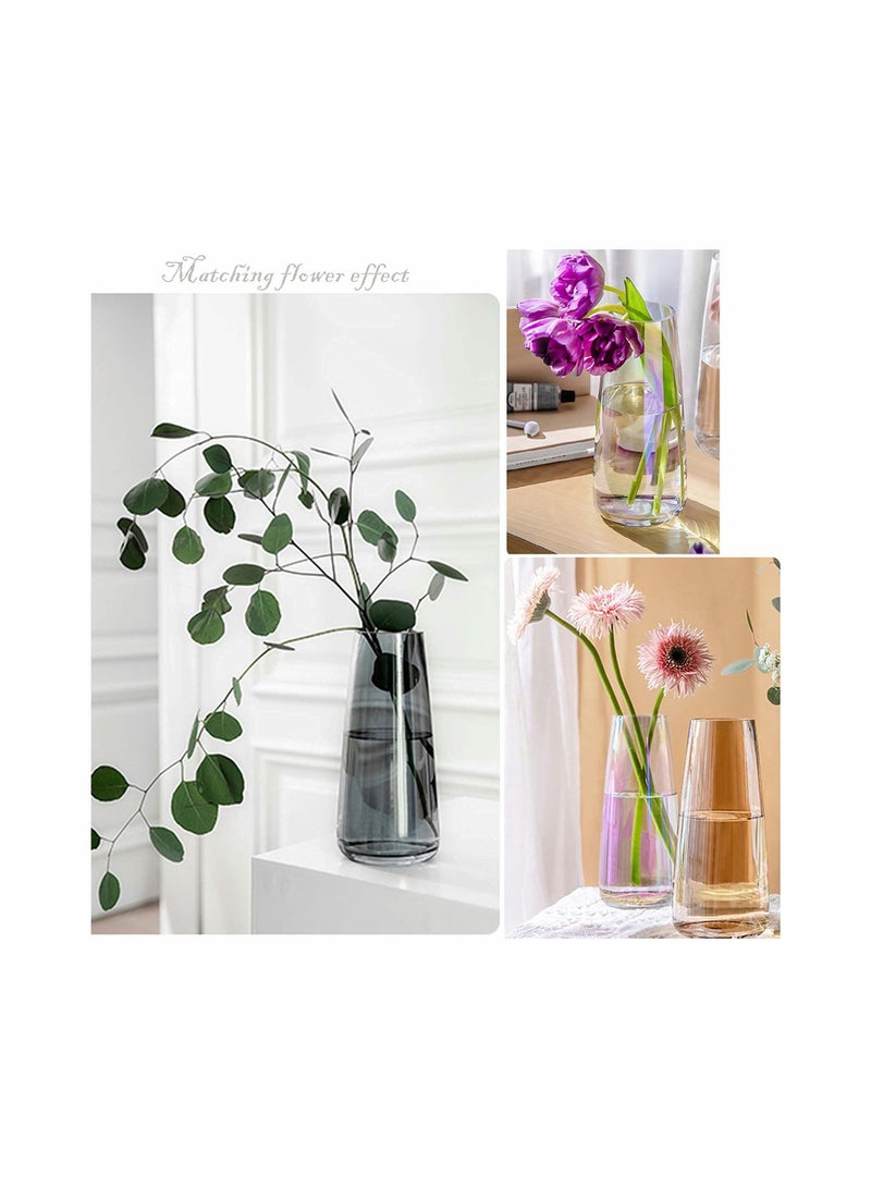 Y&D Ins Modern Glass Vase Irised Crystal Clear Transparent Flower Arrangement Water Culture Simple Table Top Small Fresh for Home Office Decor - Image 3