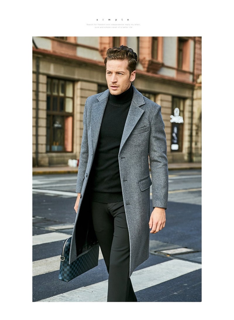 Gerenic Squality Double Breasted Long Coat Men Grey  - Image 2