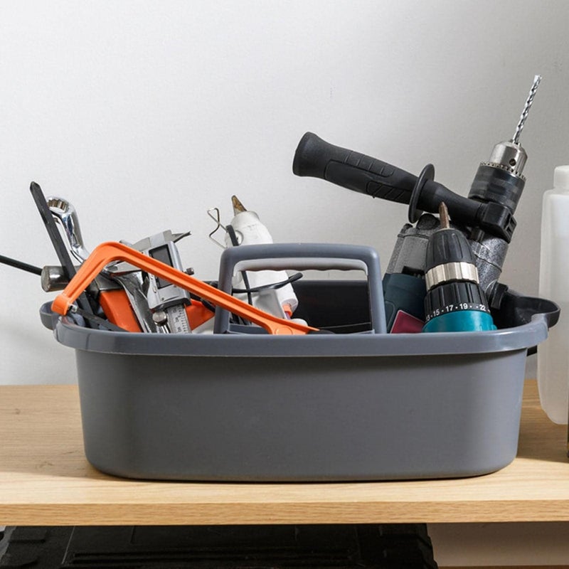 RELEMTRA Car and Bike Care Cleaning Range Storage Caddy with Handle Teal and Grey Cleaning Supplies Caddy Under Sink Bucket for Shower Bedroom Kitchen College Dorm Garden