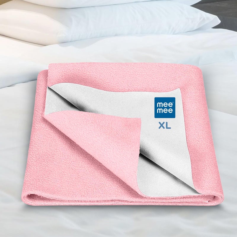 mee mee Mee Mee Reusable Water Proof Cotton Bed Protector SheetExtra Absorbent MatDry SheetsUrine SheetDry Mat 140CmX220Cm XLarge Pink - Image 3