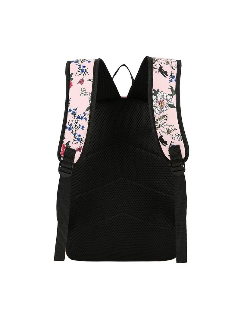 SUNSTAR New polyester printed zipper children's backpack set in pink/blue - Image 5