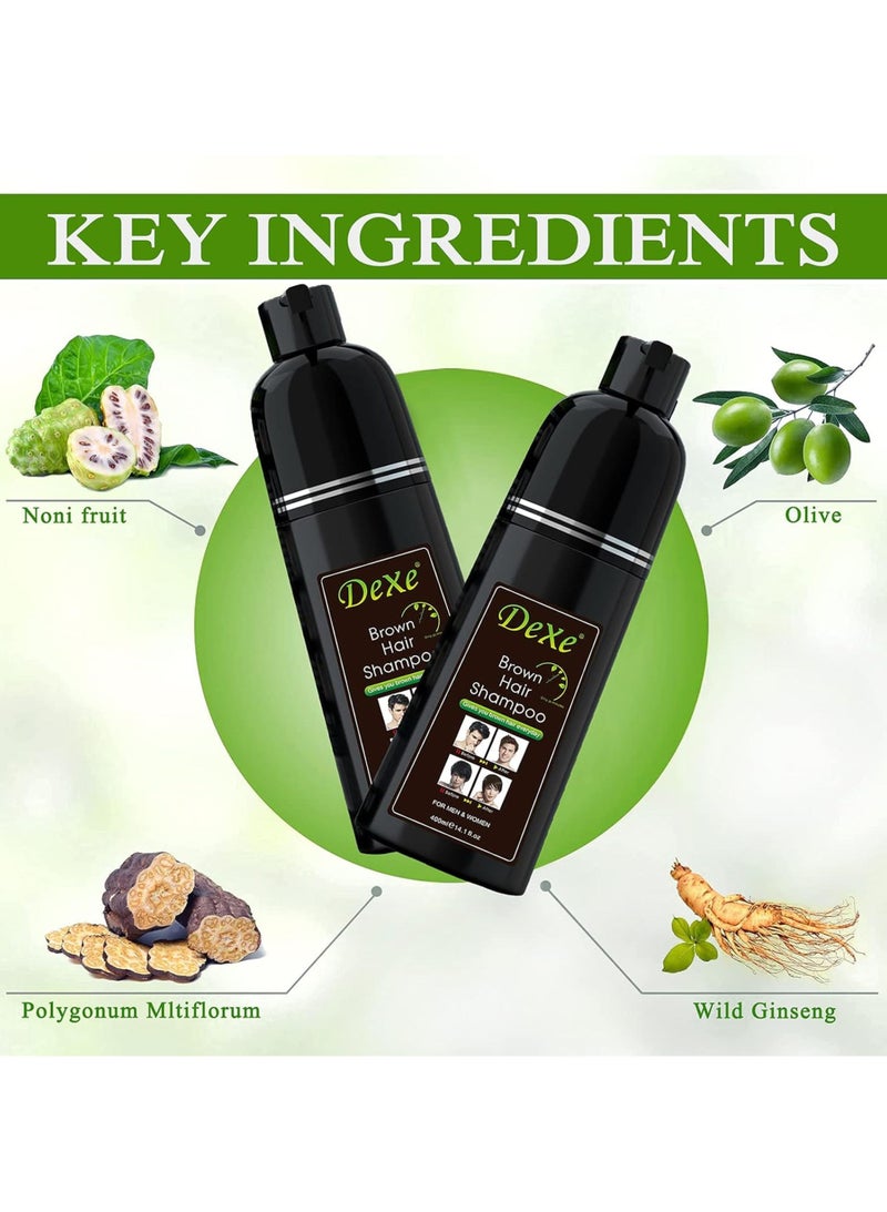 Dexe Brown Hair Dye Shampoo (400ml/420ml) - Natural Brown Color in 5 Minutes - Image 2