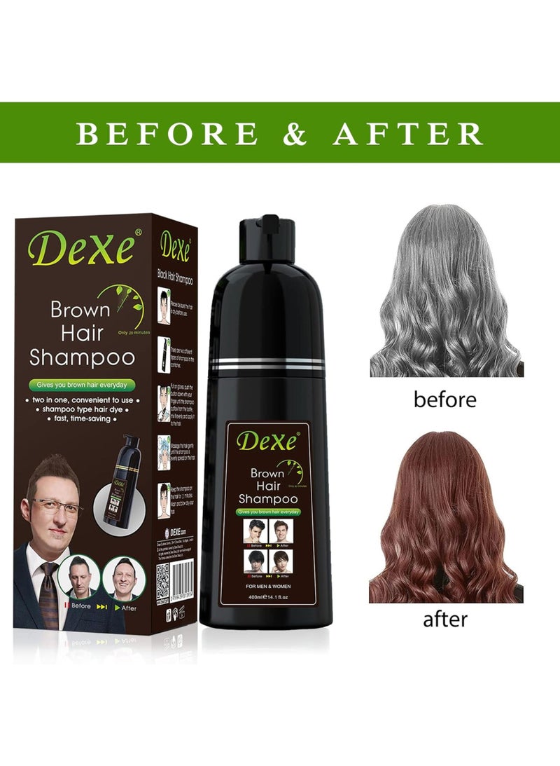 Dexe Brown Hair Dye Shampoo (400ml/420ml) - Natural Brown Color in 5 Minutes - Image 4