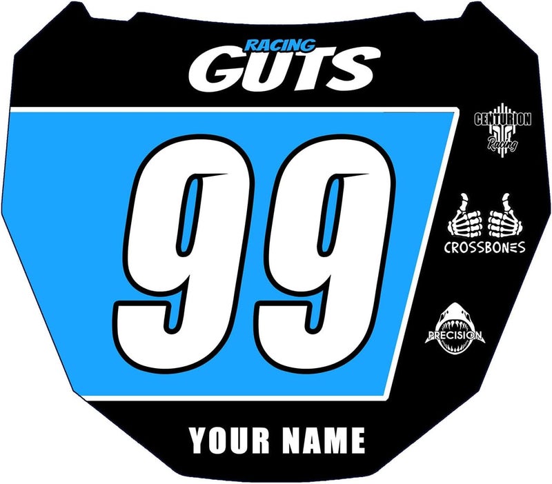 PosterOffice Custom ODI DH Size EBike Number Plate Sticker Decal Racing Guts Design – Personalized with Name & Number – Multicolor Eye-Catching Design for Surron in Holographic Chrome or White Vinyl. - Image 4