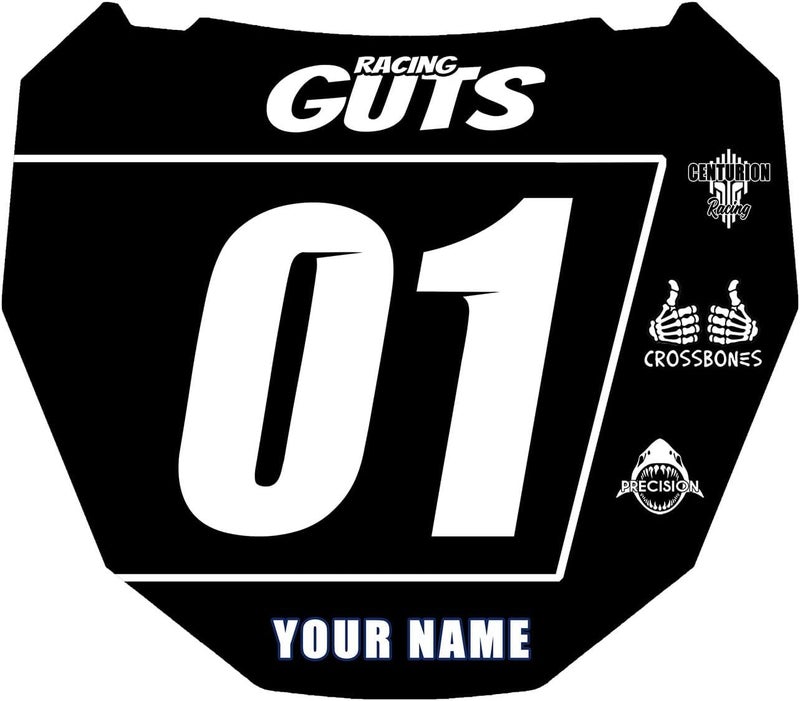 PosterOffice Custom ODI DH Size EBike Number Plate Sticker Decal Racing Guts Design – Personalized with Name & Number – Multicolor Eye-Catching Design for Surron in Holographic Chrome or White Vinyl. - Image 3