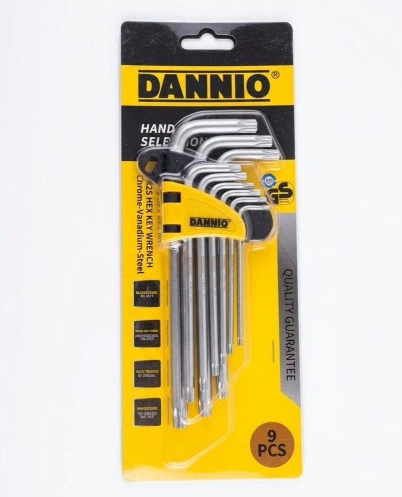 Dannio 9 Pcs S-Allen Wrench Key Set with LONG ARMS, Hex Key Set HX from 1/16 to 3/8 Inch in Plastic Clip. all End Long Allen Wrench Set, Folding Hex Allen Keys, L-Wrench Hex Tool Kit - Image 2