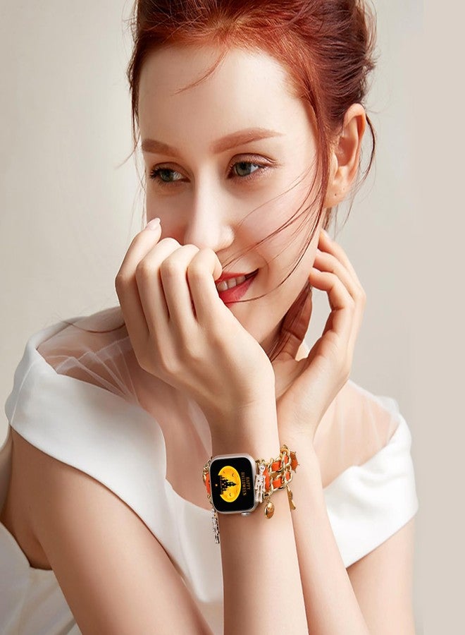 DaQin Halloween Charms Band Compatible with apple watch bands for women 40mm 38mm 41mm 42mm, Pretty Metal Chain Strap with Decorative Charms for iWatch Bands Series 11 10 9 8 7 6 5 4 3 2 1 SE - Image 4
