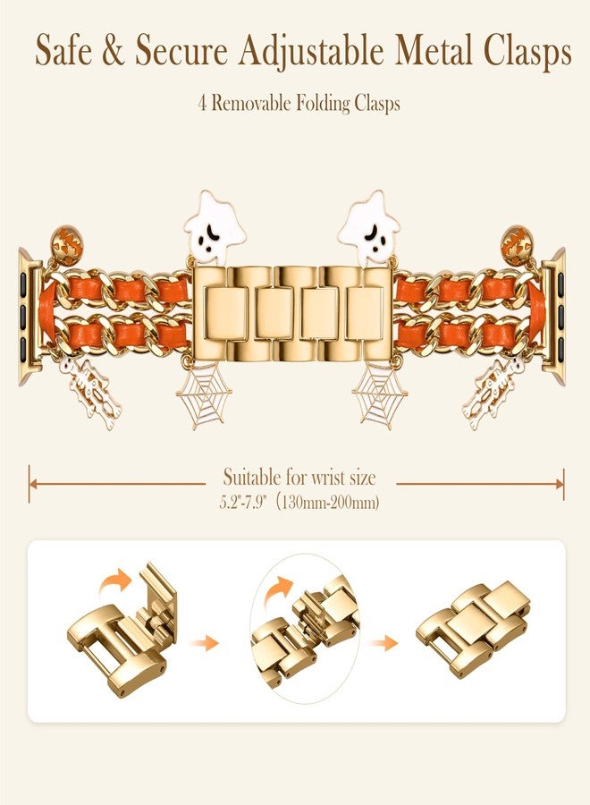 DaQin Halloween Charms Band Compatible with apple watch bands for women 40mm 38mm 41mm 42mm, Pretty Metal Chain Strap with Decorative Charms for iWatch Bands Series 11 10 9 8 7 6 5 4 3 2 1 SE - Image 5