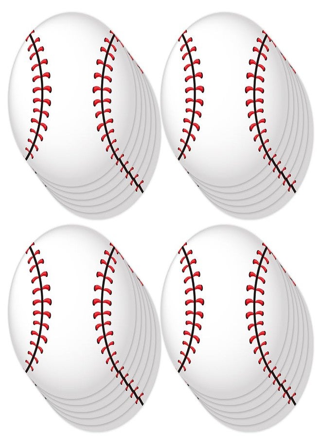 AWEELON 100Pcs 6In Paper Baseball Party Cutouts with 100Pcs Glue Points,Baseball Cut Outs Bulletin Board Decorations for Baseball Party Theme Sport Birthday Classroom Party Decor Supplies - Image 1