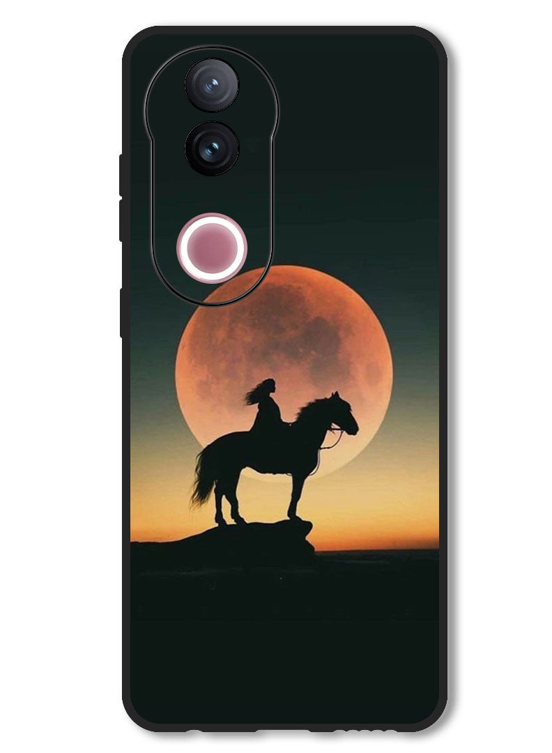 Theodor Case Compatible with Vivo V50 Protection Shockproof Bumper Cover Majestic Horse Sunset - Image 1