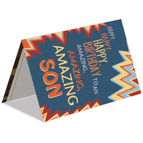 Beixian Son Birthday Card, To My Son Birthday Card Gifts from Mom Dad,Gifts for Adult Sons Gift Ideas 8x5.3 Inches, Double Sided - Image 5
