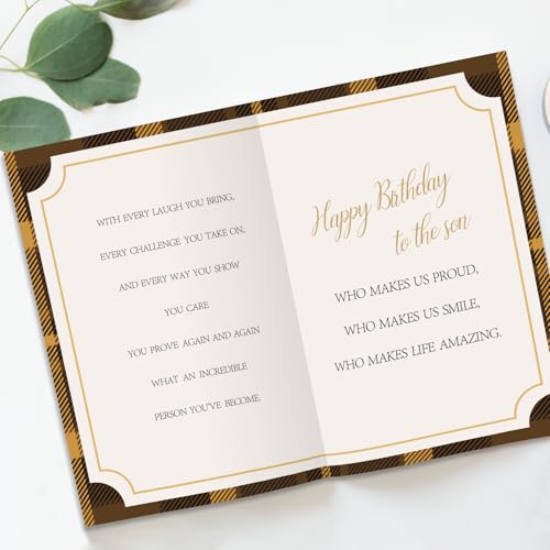 Beixian Son Birthday Card, To My Son Birthday Card Gifts from Mom Dad,Gifts for Adult Sons Gift Ideas 8x5.3 Inches, Double Sided - Image 2