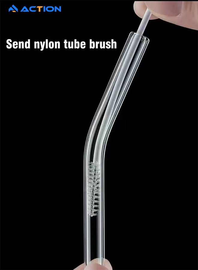 ACTION 13oz Glass Tumbler with Straw and Lid, Reusable Iced Coffee Cup Tumbler, Cute Glass Cups for Water, Matcha, Travel Coffee Mugs (Clear) - Image 2