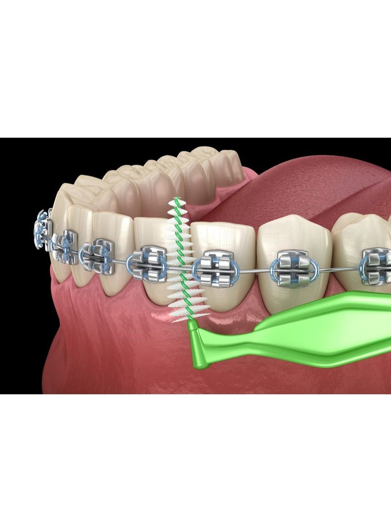 Interdental Brushes for Effectively Cleaning Plaque and Removing Accolades Suitable for Dental Care (Green) 0.5mm - Image 2