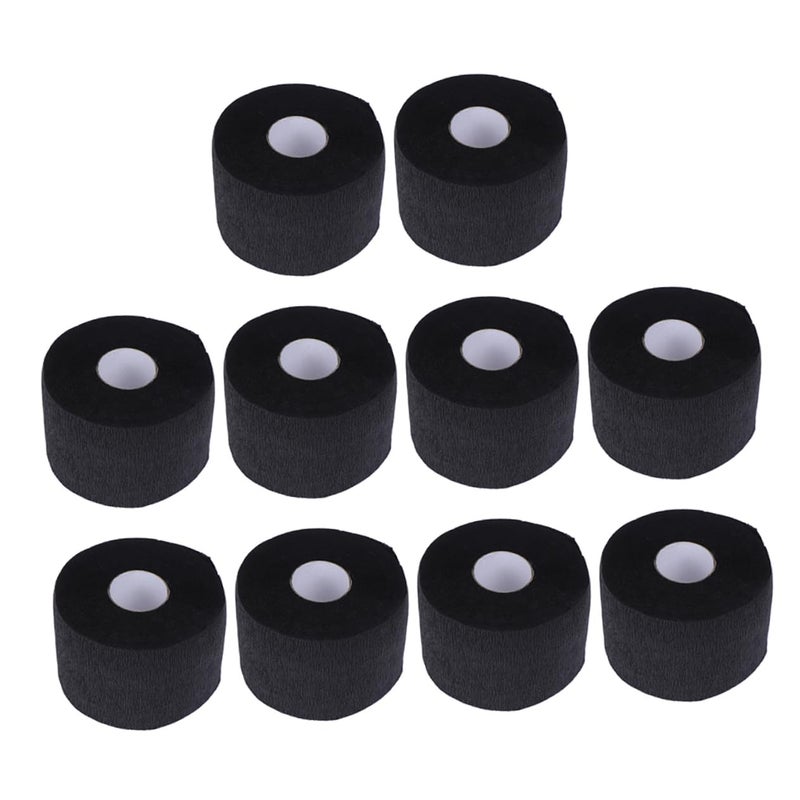 CALLARON Disposable Black Neck Paper Strips for Barbers 10pcs Stretchy Neck Bands for Hairdressing Salon Use and Hair Cutting Protection - Image 1