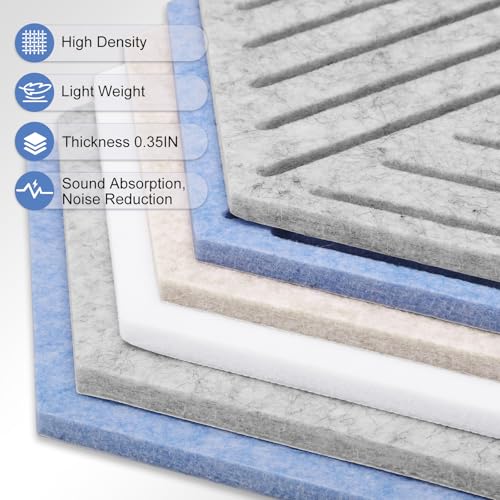 Thboxes 10 Pack Hexagon Cork Board, 12" x 10" Self-Adhesive Felt Bulletin Board Tiles with 40 Pushpins, Cute Pin Boards for Wall Decor Home Office School DIY Display Boards for Photos (Blue Theme) - Image 3