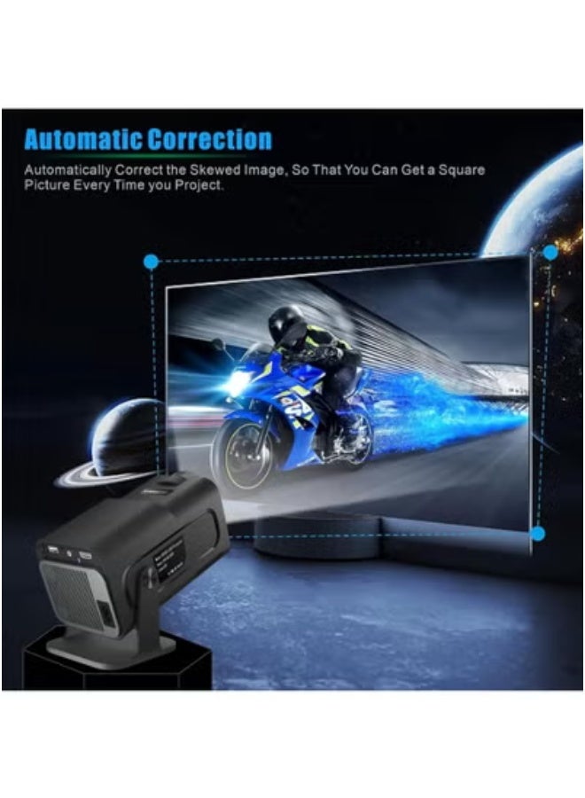 JAJEEK HY320 Mini Smart Portable Projector – 4K FHD 1080P Resolution, 10000 Lumens Brightness, Auto Keystone Correction, Android 11.0 OS, WiFi 6 & Bluetooth 5.0 – 180° Rotatable Design, EU Plug – Compact Projector for Home Theater, Office & Entertainment  - Image 5