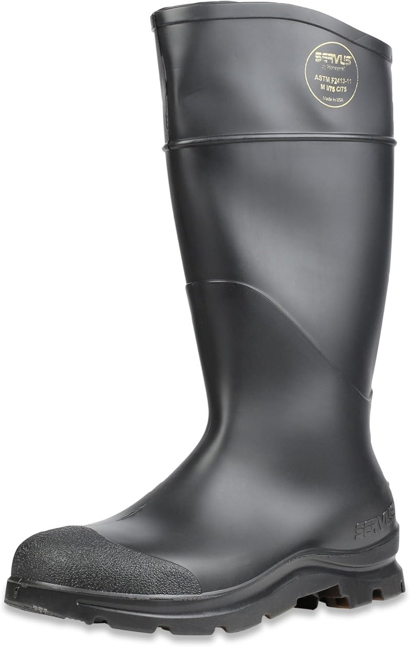 SERVUS Store Comfort Technology 14" PVC Steel Toe Men's Work Boots, Black - Steel Toe, 10 - Image 1